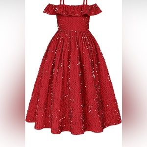 Size 12 off the shoulder red sequin dress